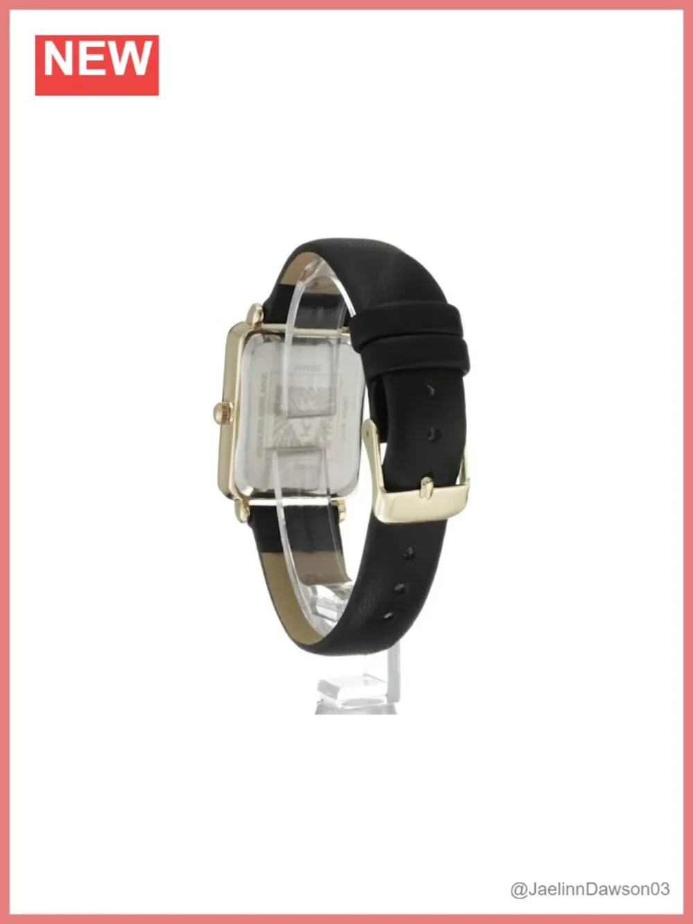 Anne Klein Women's Dress Watch Black Faux Leather Strap Japanese Quartz